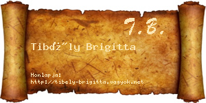 Tibély Brigitta névjegykártya